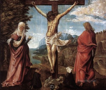 Denis van Alsloot Painting - Cristo en la cruz entre María y San Juan el flamenco Denis van Alsloot